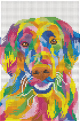 Diamond art Hund farverig 20 x 30 cm