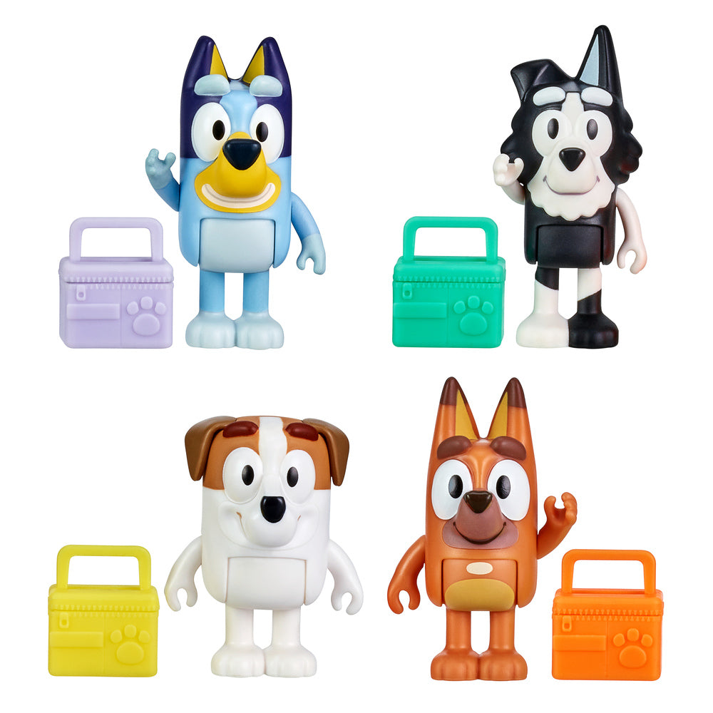 BLUEY figurer med skoletema 4-pak