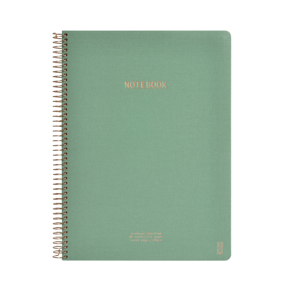 Notesbog KOZO Premium A4 Submarine m/Spiral Linjeret