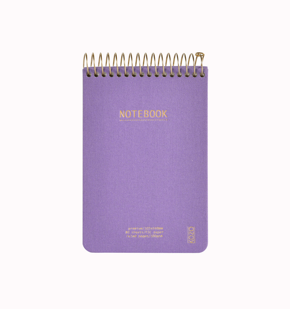 Notesbog KOZO Premium A6 PERIWINKL m/TOPSpiral Linjeret