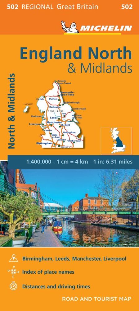 Michelin Great Britain Blad 502: Northern England, The Midlands