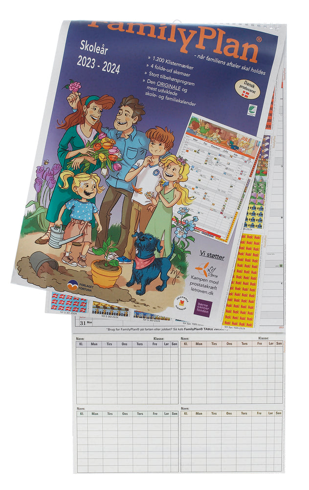 Familiekalender 2023/24 familyplan 5 personer