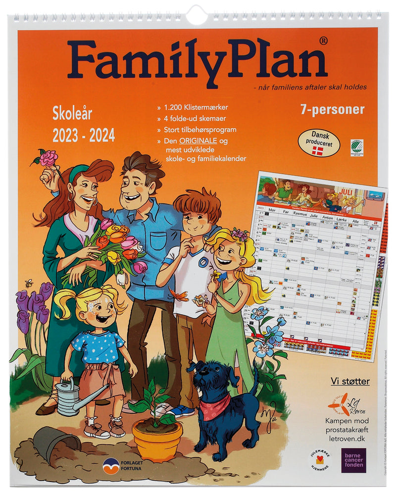 Familiekalender 2023/24 familyplan 7 personer