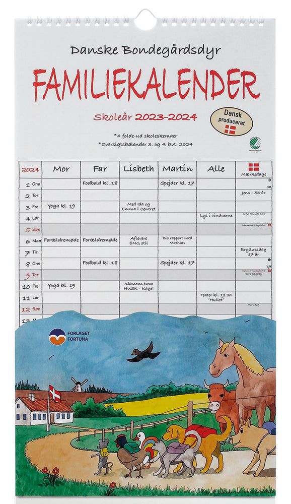 Familekalender 2023/24 dyr 5 personer
