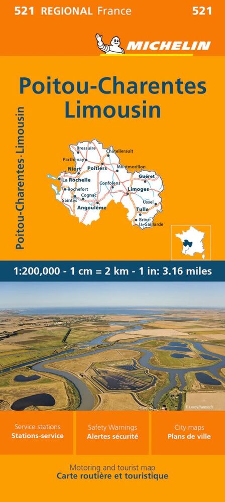 Michelin France blad 521: Poitou-Charentes Limousin