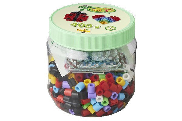 Hama maxi perler 400 perler + 2 plader i grøn dåse