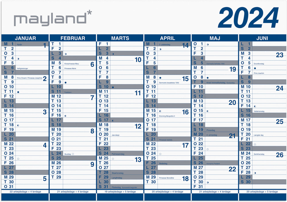 Kæmpekalender 2024 2x6 måneder