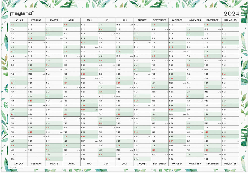 Kalender 2024 whiteboard m/pen