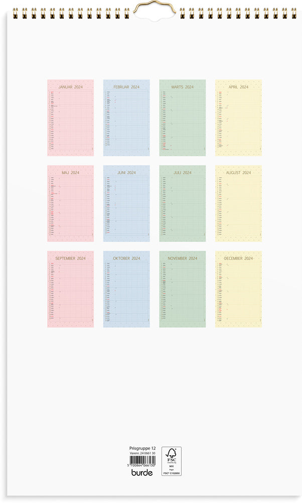 Kalender 2024 color 6 personer