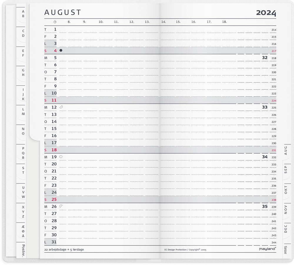 Index planner 2024 måned m/illu