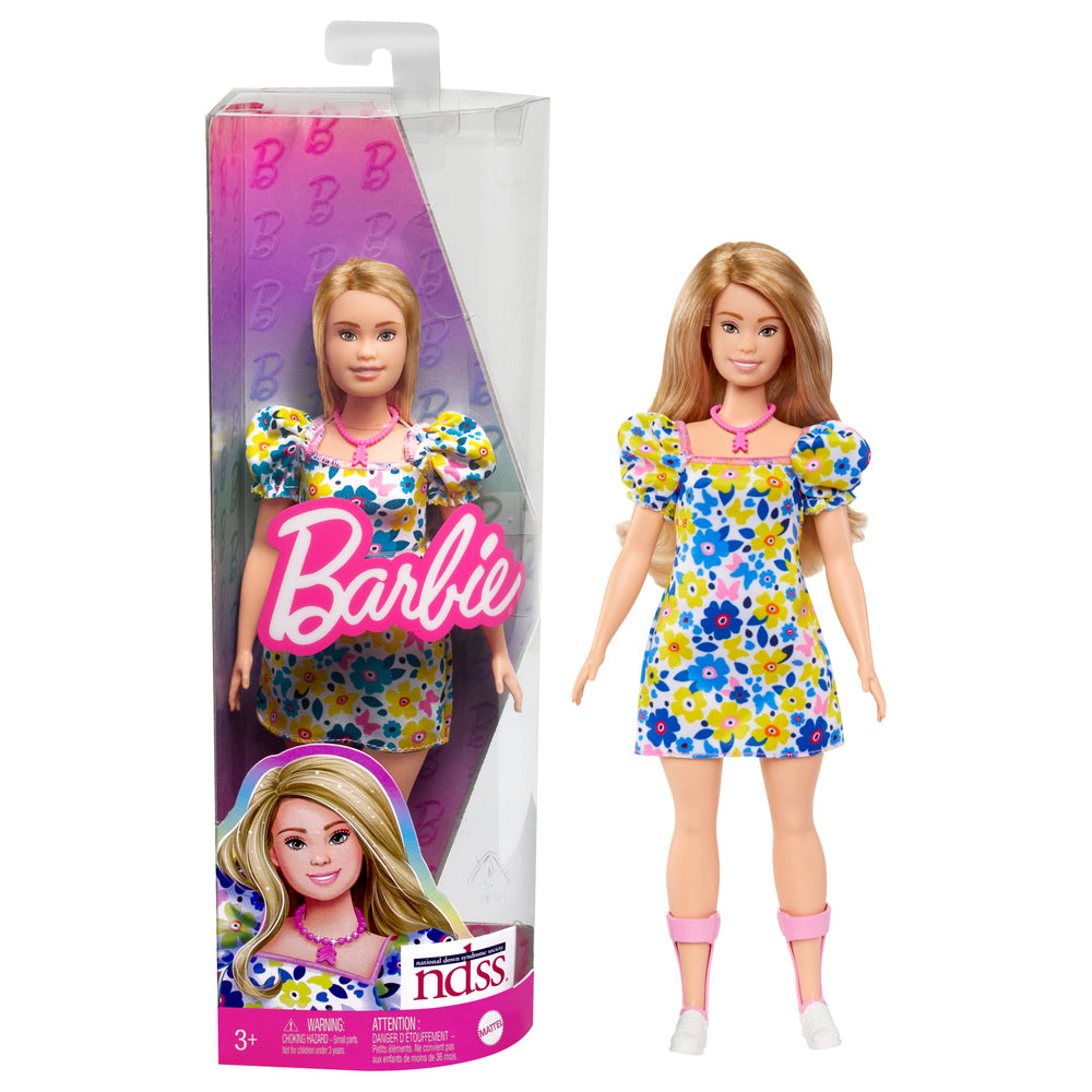 Barbie Fashionista Yellow Blue Floral (Down Syn)