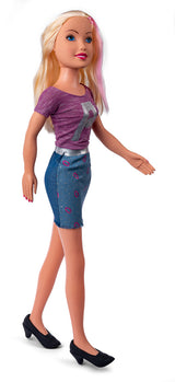 Juith dukke 78 cm med lilla T-shirt