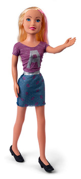 Juith dukke 78 cm med lilla T-shirt