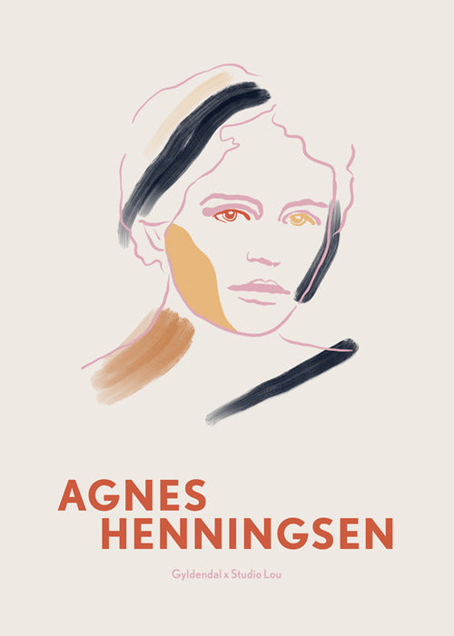 Plakat, Agnes Henningsen-portræt (rød)