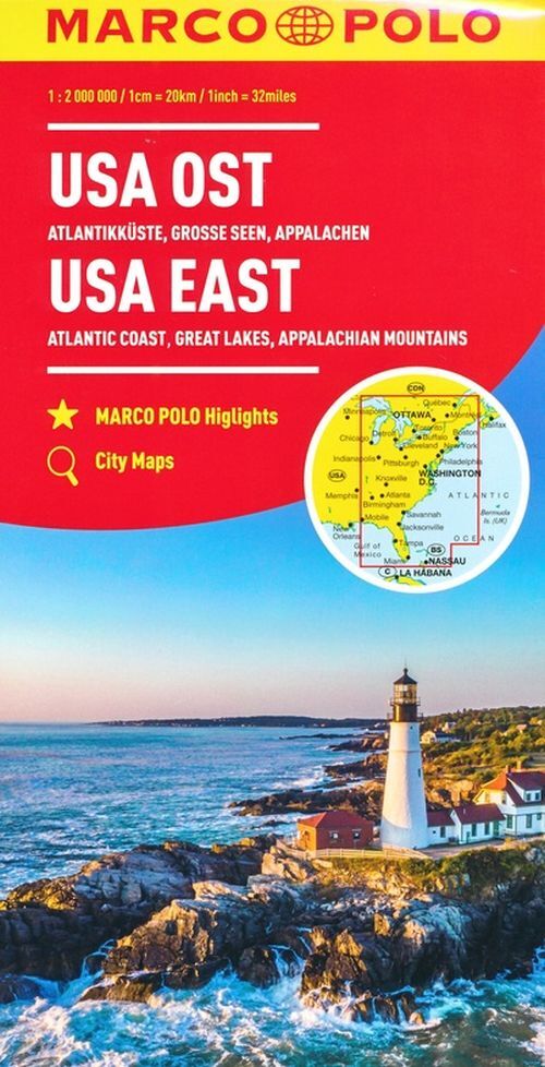 Usa East Marco Polo Mapatlantic Coast Great Lakes and Appal