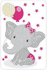 Diamond Art Elefant pige 10 x 15 cm