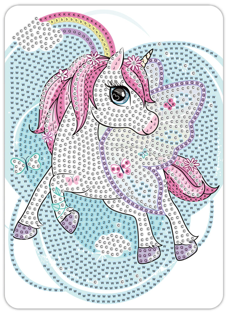 Diamond Art Enhjørning 13 x 18 cm