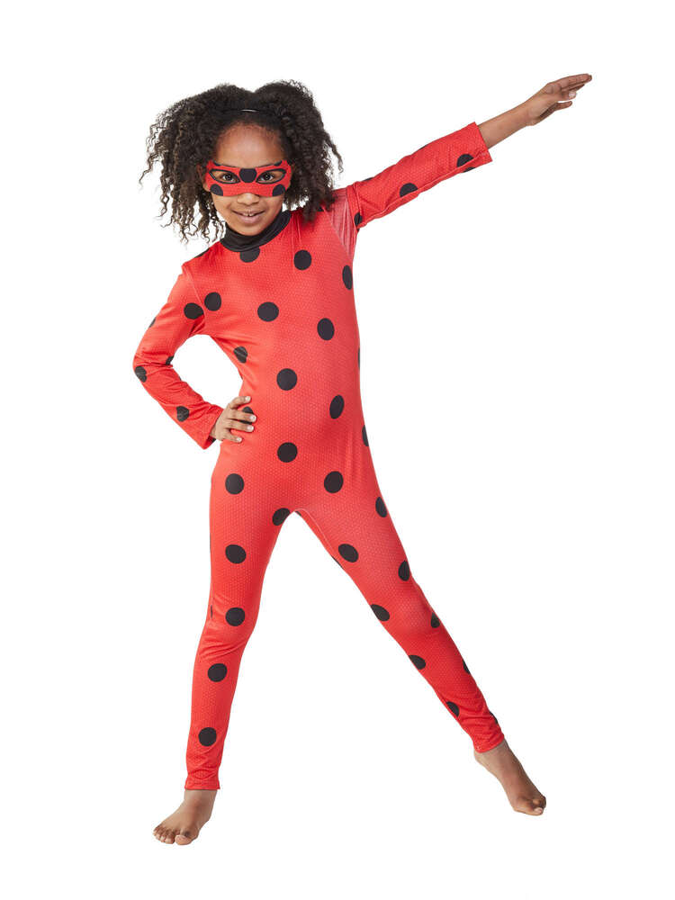 Miraculous Ladybug dragt og maske str. 5-6 år