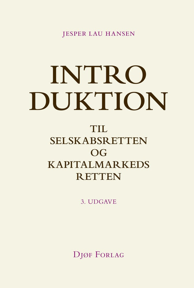 Introduktion til selskabsretten og kapitalmarkedsretten
