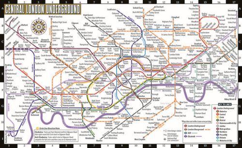 Streetwise London Underground Map - Laminated Map of the London Underground, England