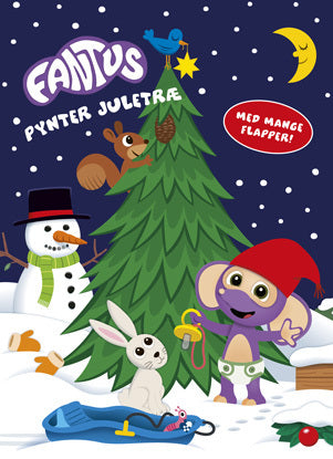 Fantus pynter juletræ