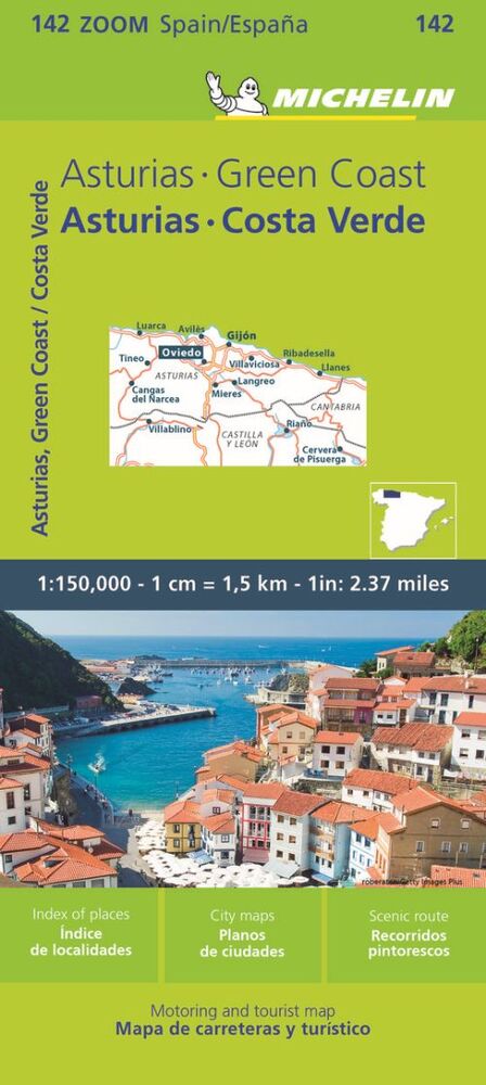 Michelin Spain Zoom Blad 142: Asturias, Costa Verde