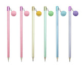 Blyant glitter m/vedhæng macaron 5 asst pastelfarver Tinka