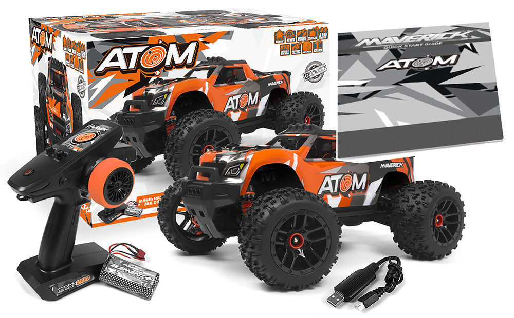 Fjernstyret Maverick Atom 1/18 4WD Electric Truck Orange