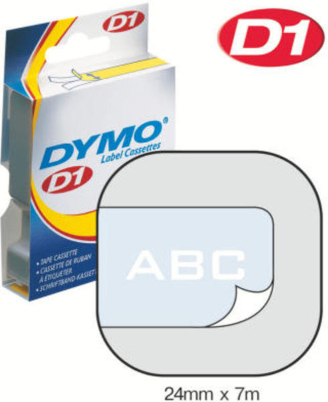 DYMO D1 TAPE 24MM 7M HVID/KLAR
