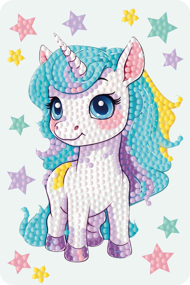Diamond art enhjørning 10 x 15 cm