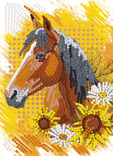 Diamond art hest brun 13 x 18 cm