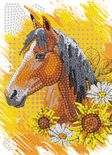 Diamond art hest brun 13 x 18 cm