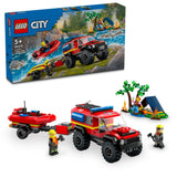 60412 LEGO City Fire Firhjulstrukket brandbil med redningsbåd
