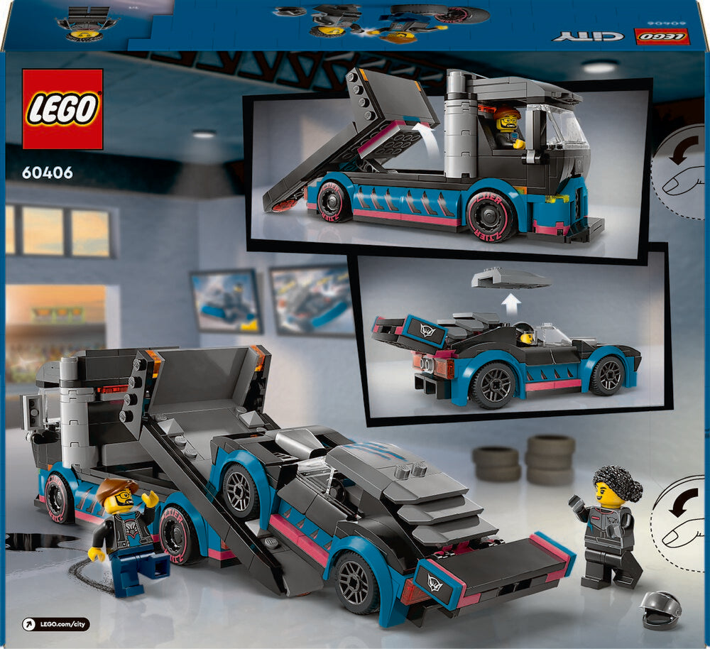 60406 LEGO City Great Vehicles Racerbil og biltransporter