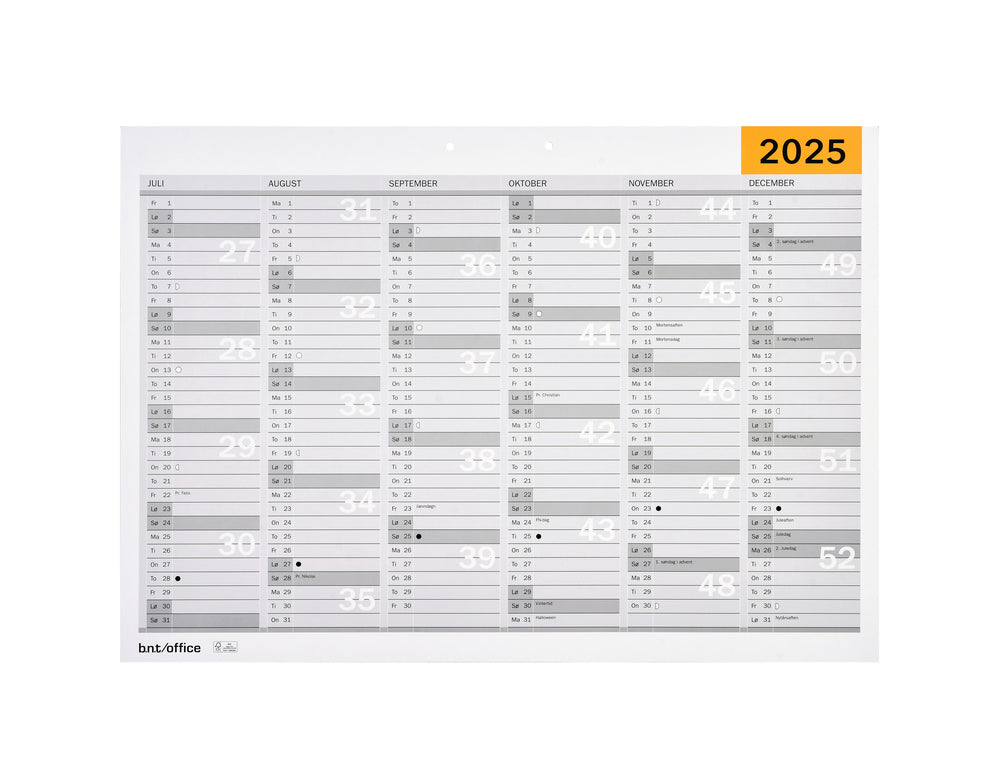 Vægkalender A2, 2025