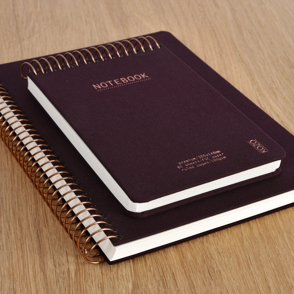 Notesbog KOZO A6 Coffee Linjeret
