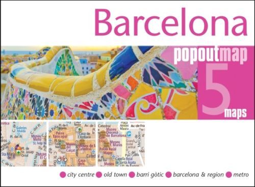 POPOUT MAPS POCKET SIZE, POP UP MAP OF BARCELONA CITY CENTRE