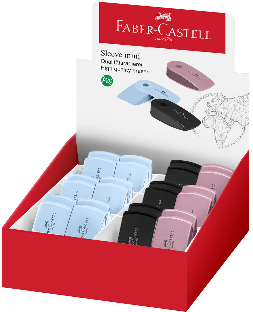 Viskelæder Faber-Castell Sleeve Sky Blue/Rosa/Sort ASST