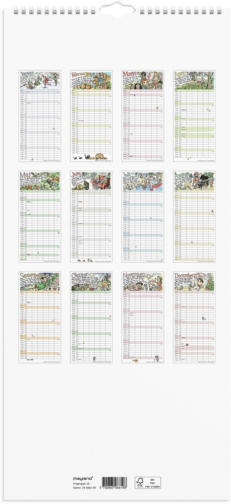Mayland Familiekalender 2025 otto dickmeiss m/illu 6 kol