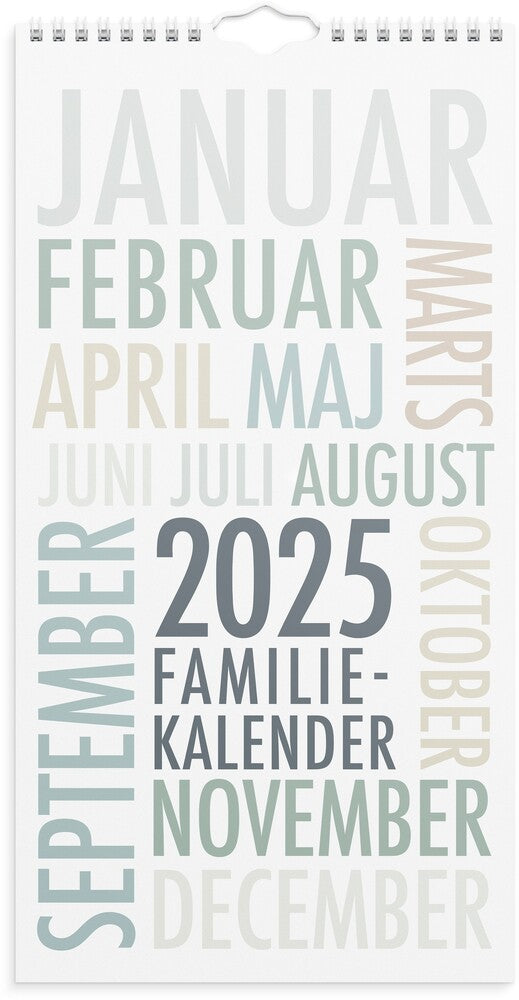 Mayland Familiekalender 2025 trendart 6 personer
