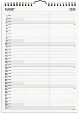 Mayland Familiekalender 2025 sort/hvid A4 2 kol