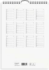 Mayland Familiekalender 2025 sort/hvid A4 2 kol