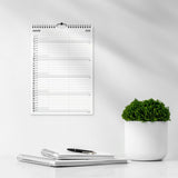 Mayland Familiekalender 2025 sort/hvid A4 2 kol