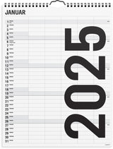 Mayland Familiekalender 2025 sort/hvid 5 kol