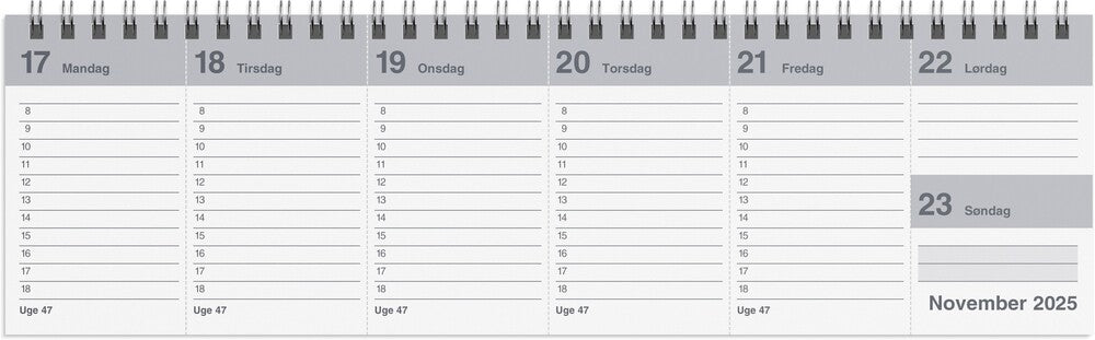 Mayland Bordkalender 2025 dag/uge pp grå
