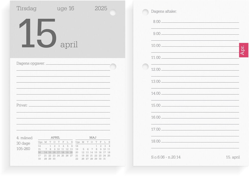 Mayland Blokkalender 2025 refill