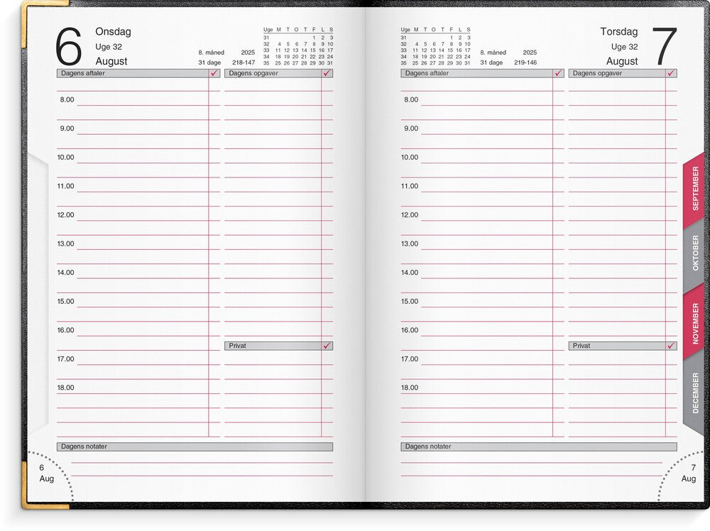 Mayland Kalender årbog 2025 dag kunstskind sort