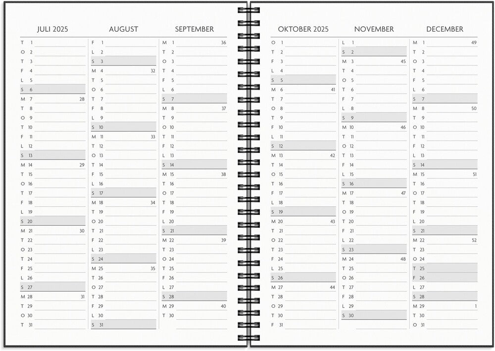 Mayland Ugekalender 2025 få det gjort A5