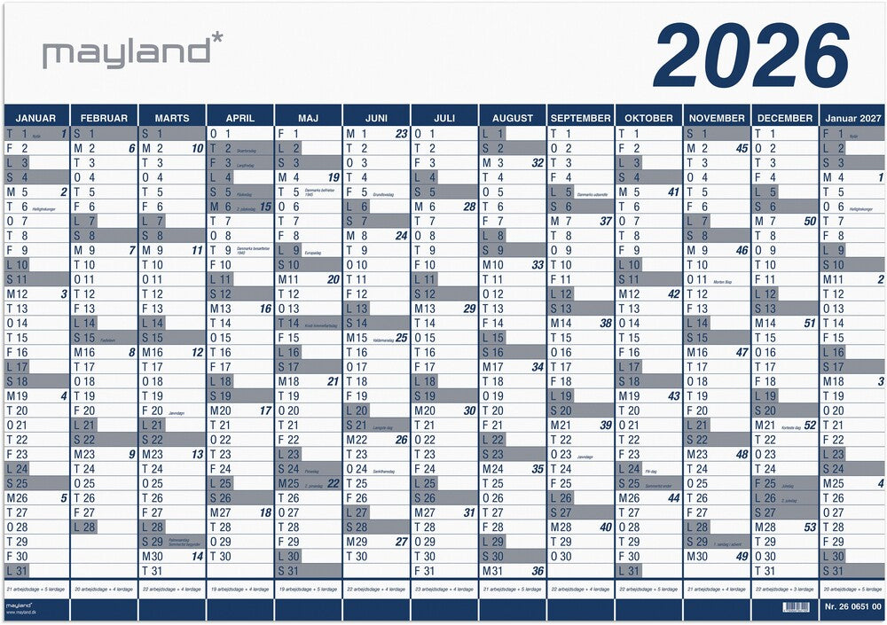 D1 Mayland Kæmpekalender 2026 pap rør 13 mdr.
