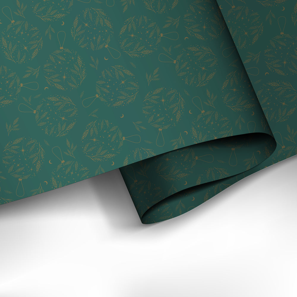 Flot gavepapir i metallic print 3 m x 70 cm